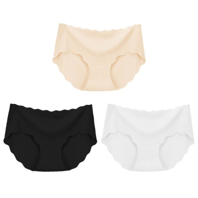 3Pcs Seamless Underwear Silk For Women Panties Lingerie