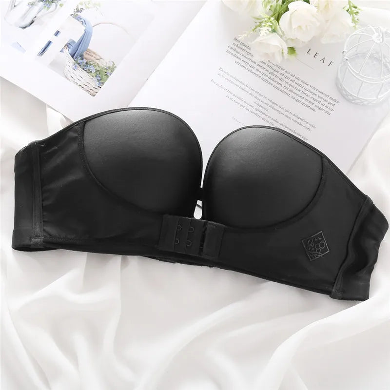 Front Closure Bras For Women Push Up Strapless ROUBI=LINGERIE