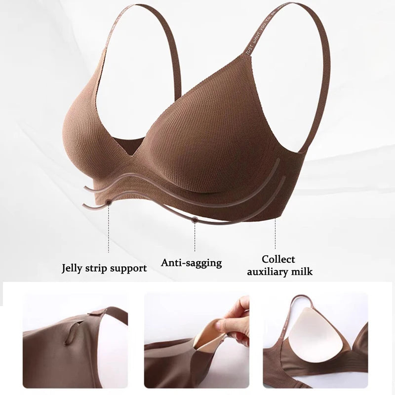 Strap Tops Push Up Underwear Wireless Brassiere for Female ROUBI=LINGERIE