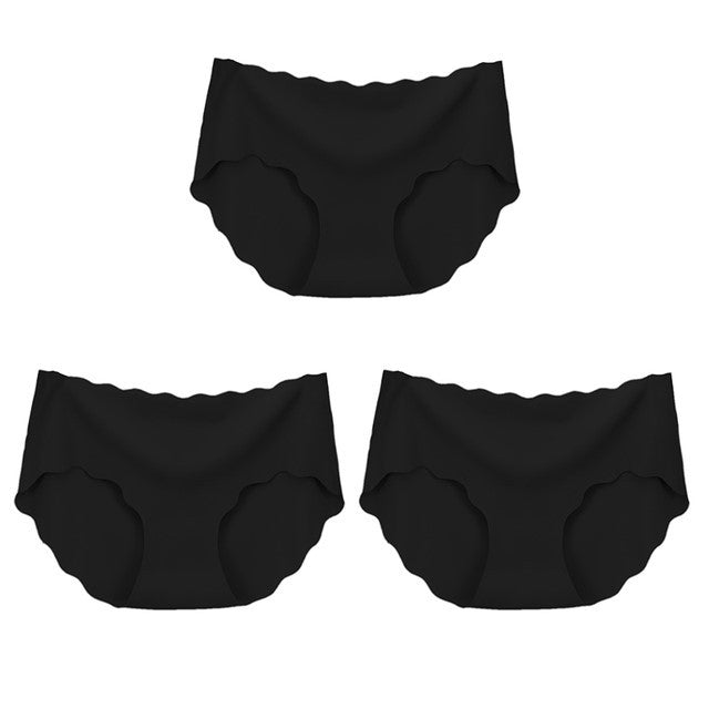 3Pcs Seamless Underwear Silk For Women Panties Lingerie