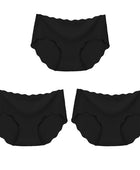 3Pcs Seamless Underwear Silk For Women Panties Lingerie